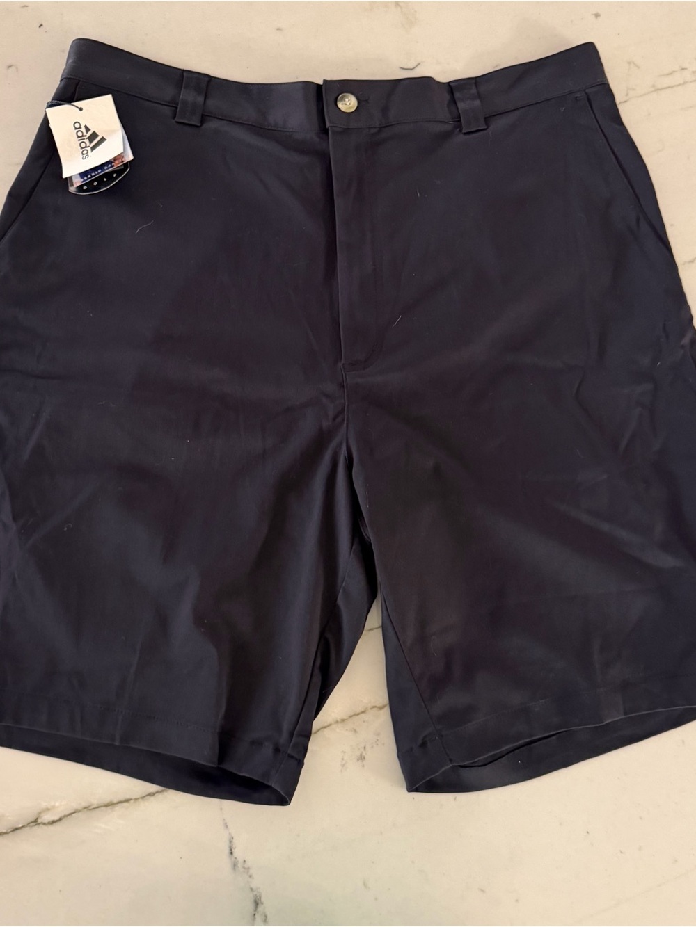 Adidas Flat Front Black Shorts Golf Mens 38 Tech Shorts New
